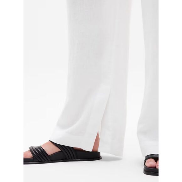 Athleta Retreat Linen High Rise Wide Leg Pant, White, Size M Regular, S/658547 - Picture 4 of 10